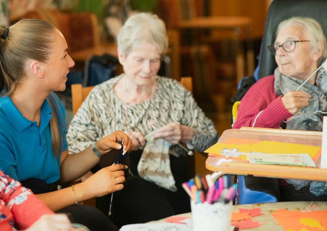 elderly group gathering